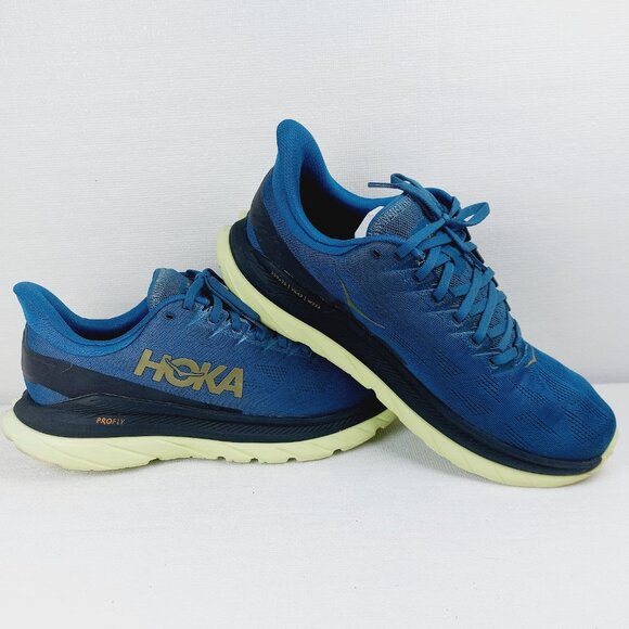 Hoka One One Men's Coral Blue Black Mach 4 Mesh Athletic Running Shoes Size 10D - Picture 2 of 13